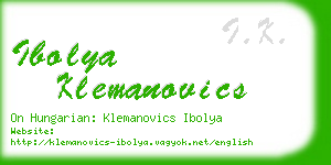 ibolya klemanovics business card